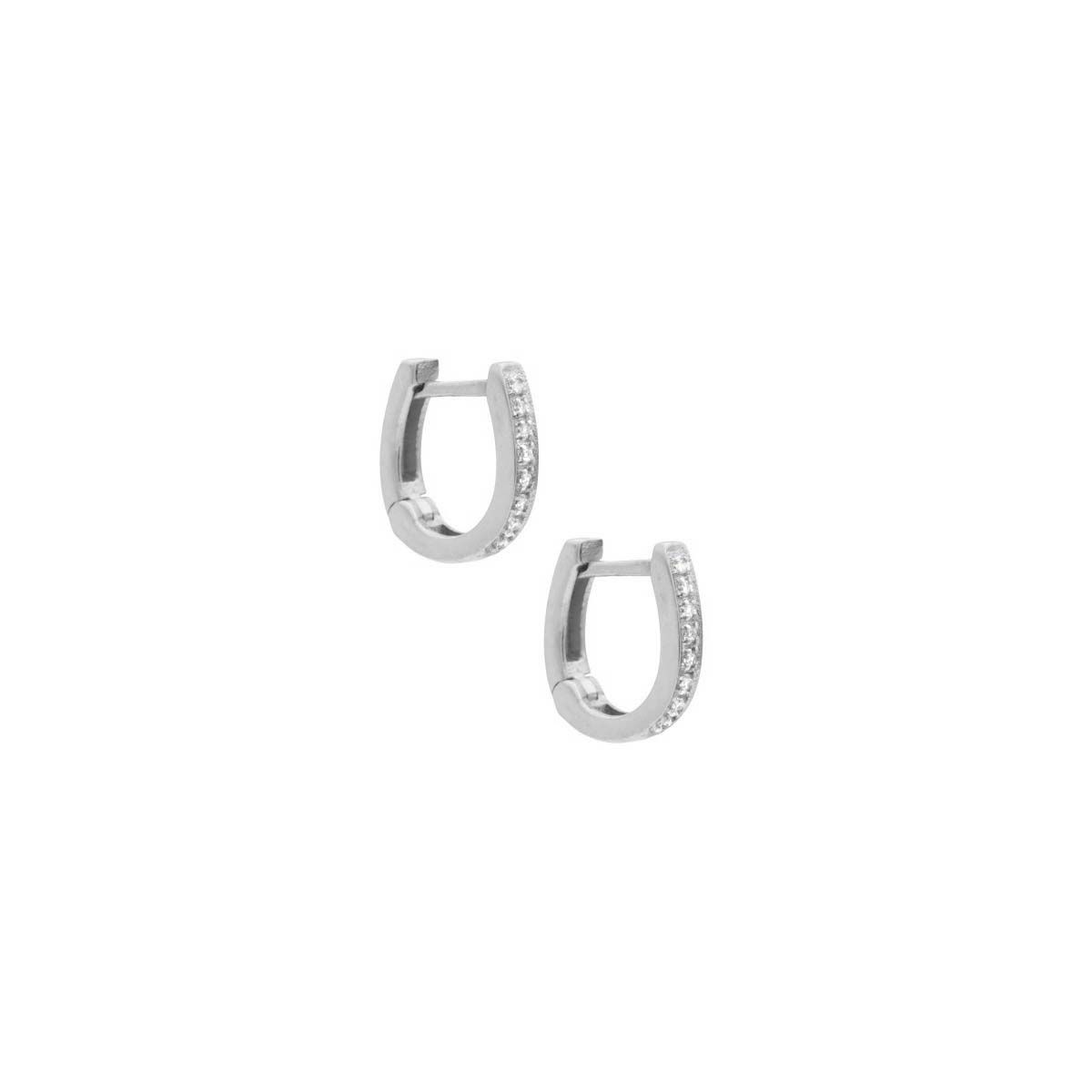 Mini Pave Hoop Crystal Earrings [Sterling Silver]