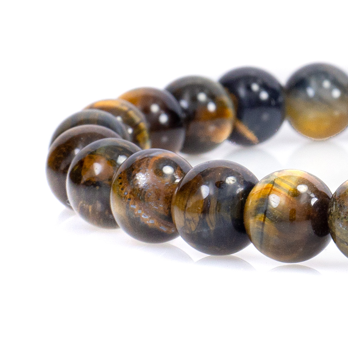 Green Tiger Eye Men Name Bracelet