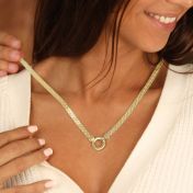 Family Circle Milanese Chain Name Necklace [18K Gold Plated]