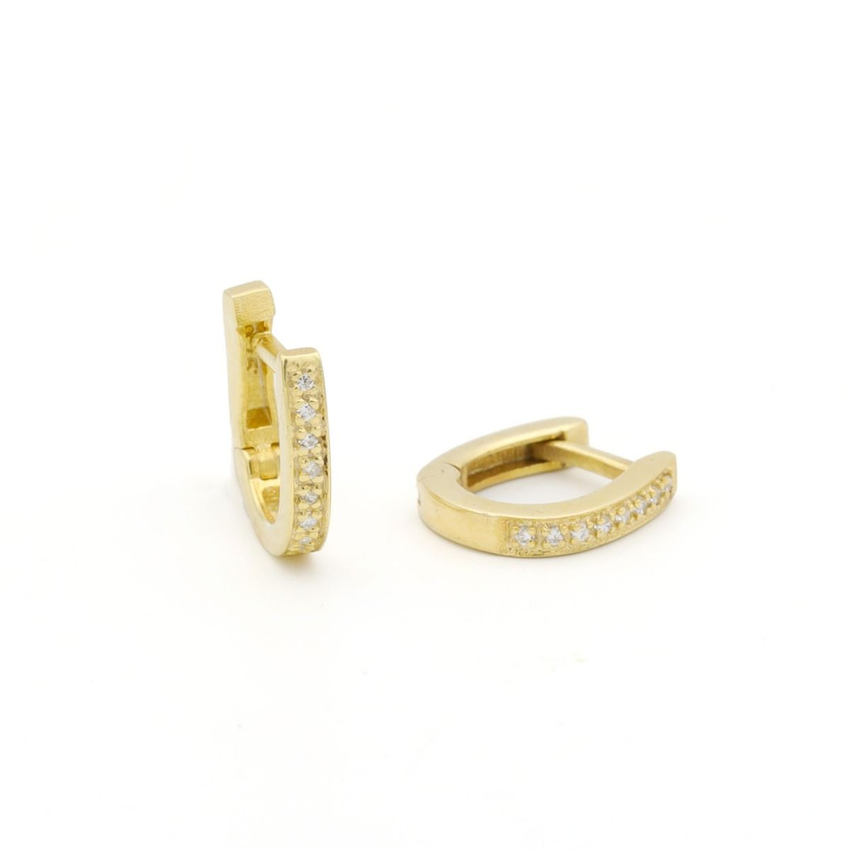 Mini Pave Hoop Crystal Earrings [18K Gold Vermeil]