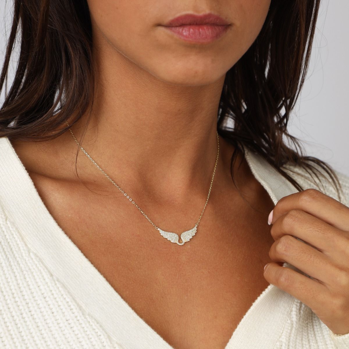 Angel wings store necklace with photo