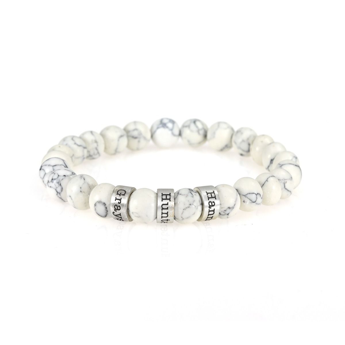 Howlite Women Name Bracelet [Sterling Silver]